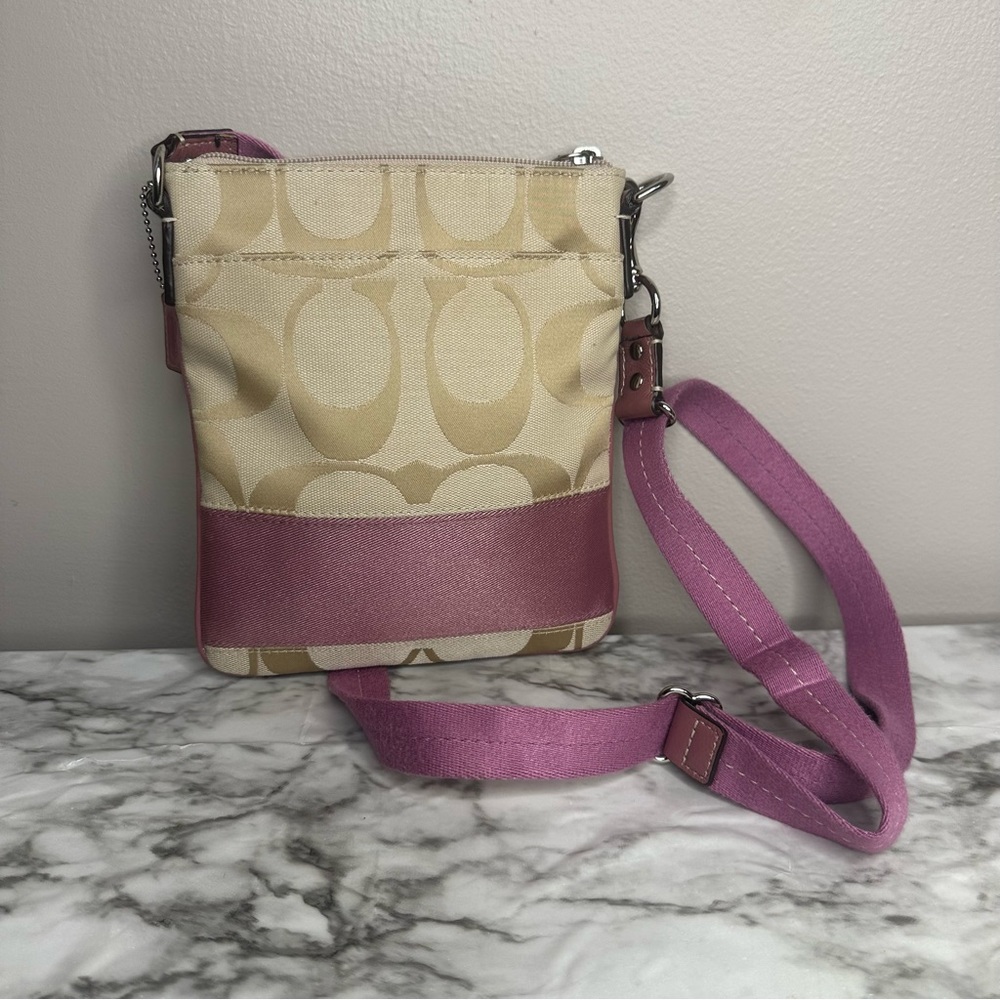 Coach Beige and Pink Crossbody Bag